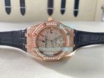 Copy Audemars Piguet Royal Oak Rose Gold Diamond Dial Automatic Watch